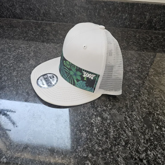 PXG White and Green Snapback Hat - Picture 2 of 4